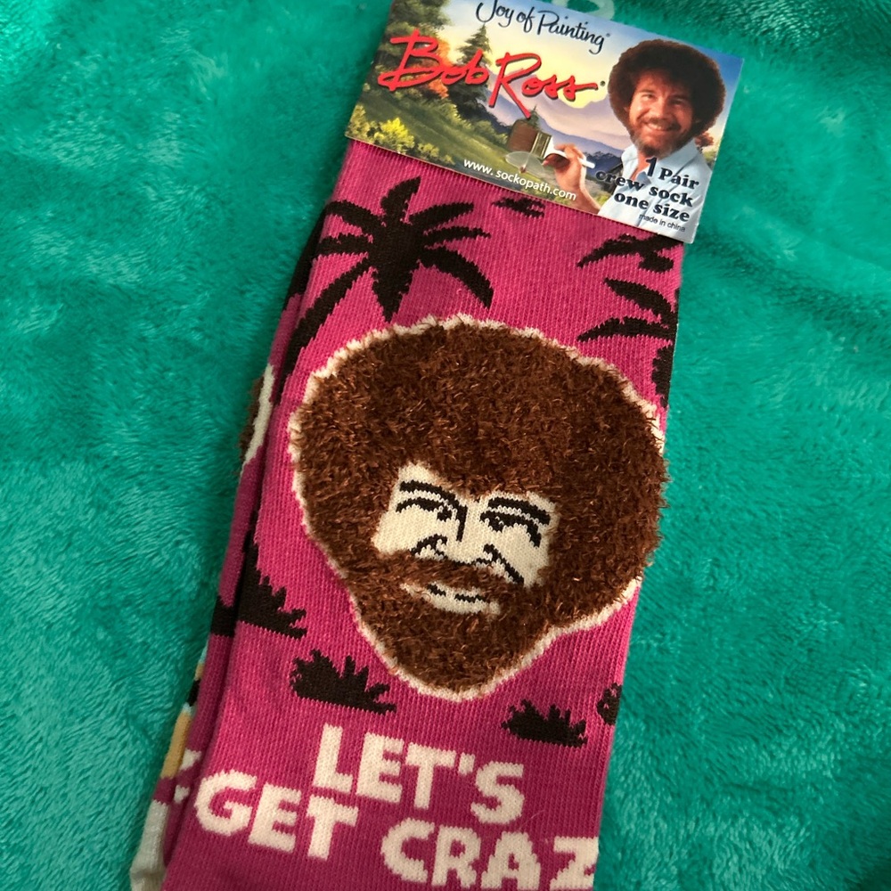 Bob Ross Pink Casual Socks